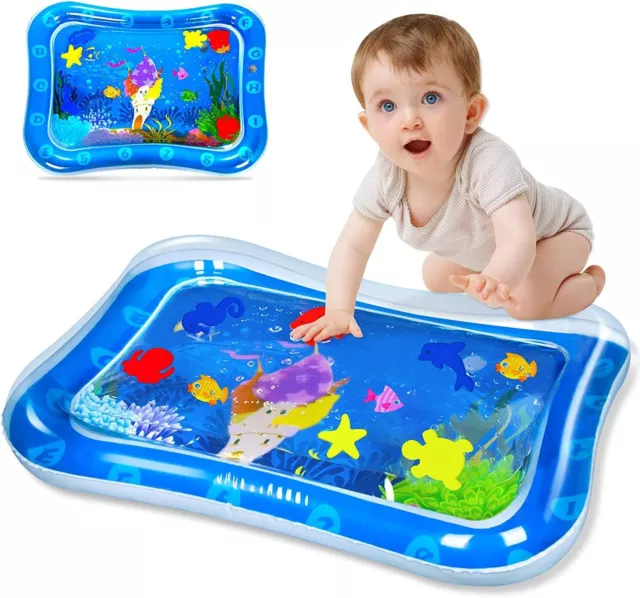 Tummy Time Baby Water Mat Infant Slapped Toys Inflatable Play Mat for 3-9 Months