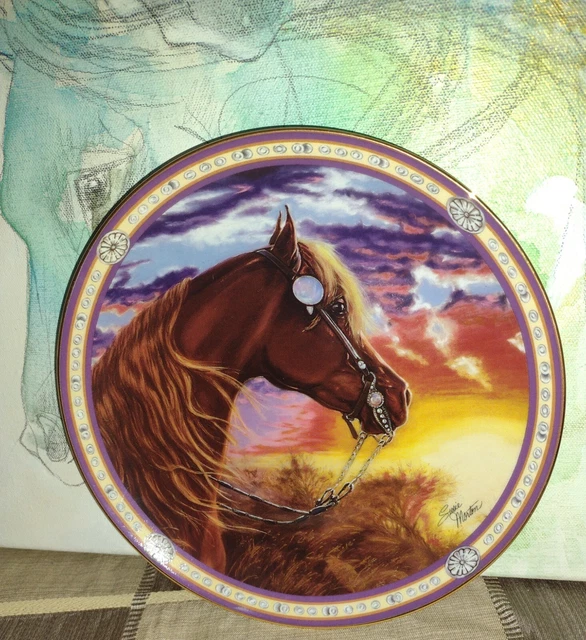 Susie Morton ON THE RANGE SUNSET RIDGE Porcelain Collector Horse Plate New/Mint