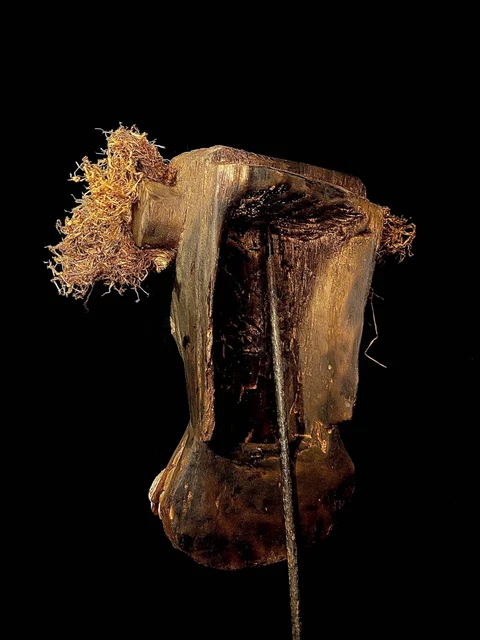 Hand Carved Wooden Face Mask possibly early 20th century. Bull Mask, dugn'b-3338 6