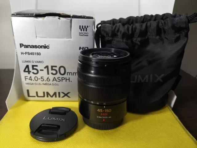 "Excellent++" Panasonic LUMIX G VARIO 45-150mm F4.0-5.6 ASPH. MEGA O.I.S. Black