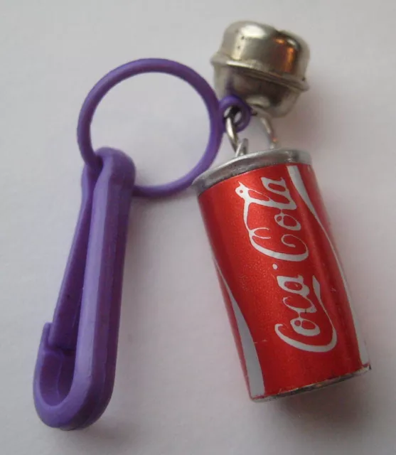 RETRO 1980's Plastic Bell Clip On COCA COLA Coke Can Vintage 80's Necklace Charm