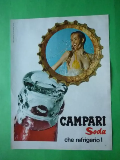 Bitter Campari Soda Advertising 1 Page Original 1969 Color