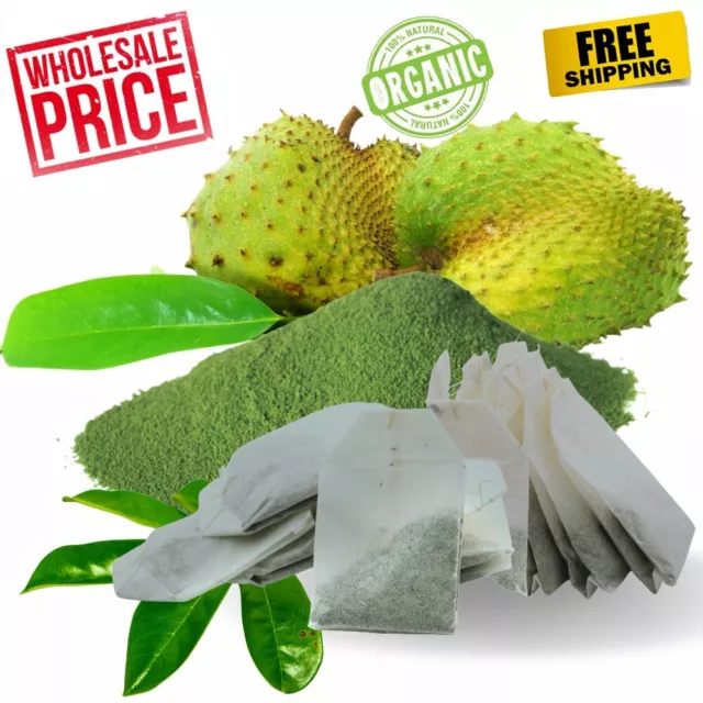 Organic Soursop Leaf Herbal Tea Bags - Annona muricata, Guanabana, Graviola Bulk