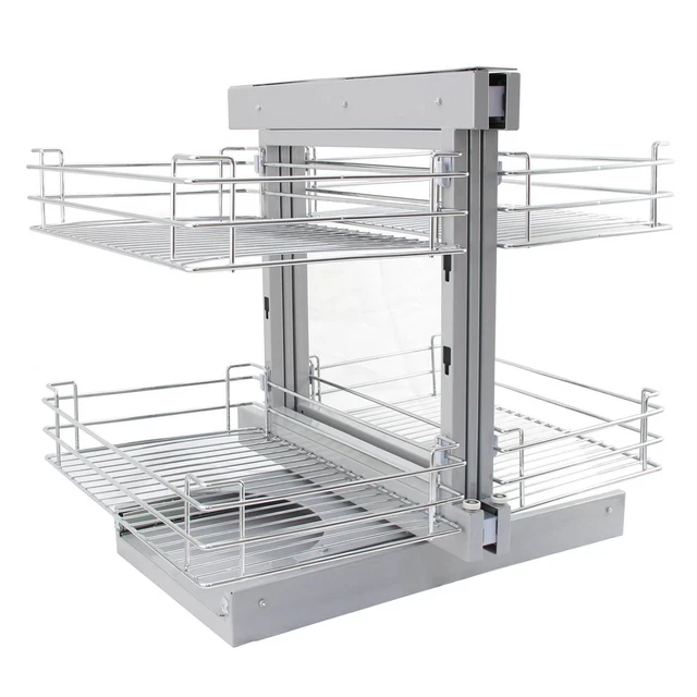 Cestas de cocina Magic Corner extraídas mano izquierda deslizantes cable almacenamiento 80-90 cm