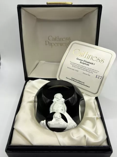 Caithness Glass Paperweight - Elizabeth I Sulphide - 127/1000 Limited Edition