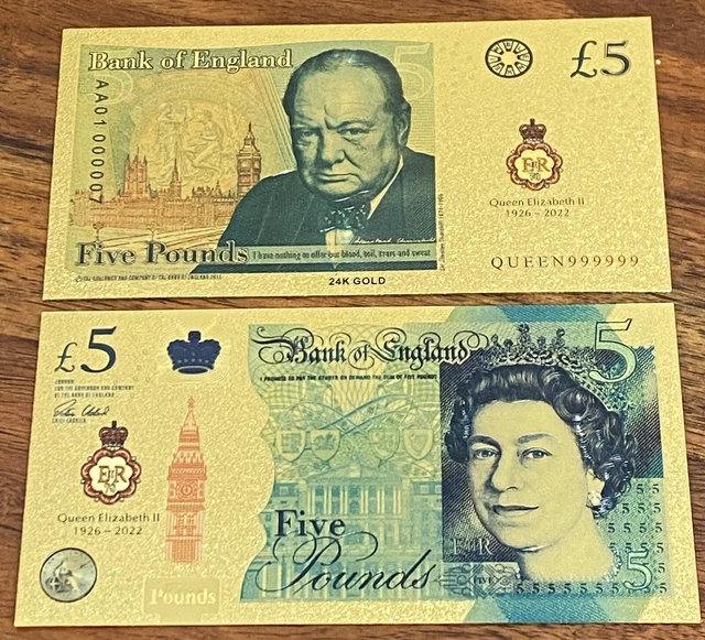 2022 QUEEN ELIZABETH II Gold Foil 5 Pounds Jubilee Souvenir Canada ...