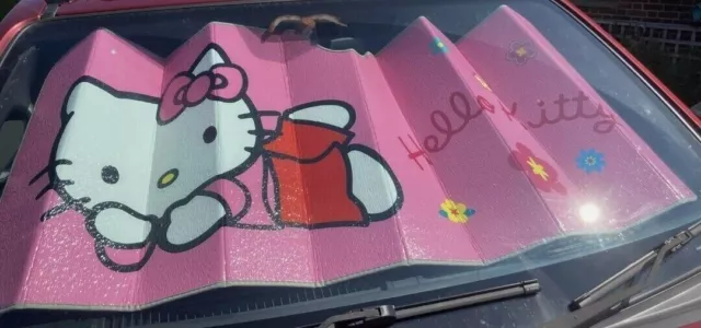 Hello Kitty Pink Car Sun Protector Shade Screen Sunshade - Size 60 cm x 110 cm