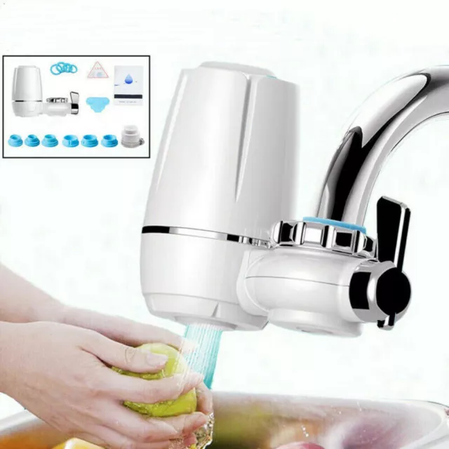 Reusable Faucet Water Filter Kitchen Sink Mount Filtration Tap Purifier Cleaner