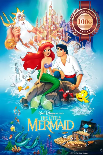 The Little Mermaid 1989 Classic Disney Cartoon Movie Print Premium Poster