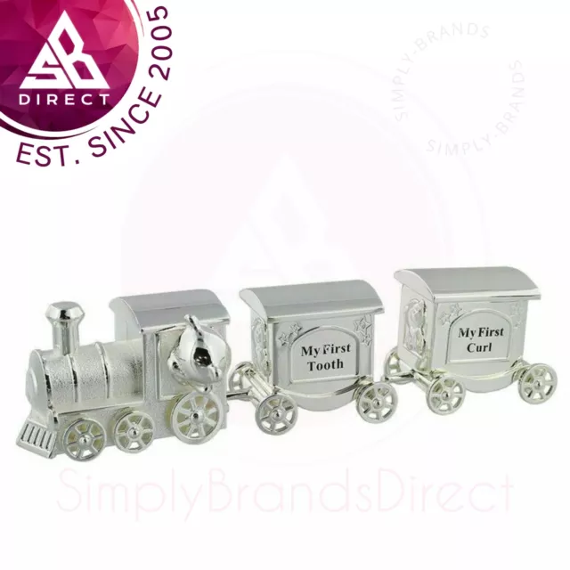 Silver Plated Train Carriage Tooth & Curl Set|Perfect Christening Gift For Baby