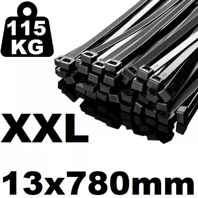 XXL Kabelbinder 13x 780mm Industrie Qualität 13mm breit 78cm lang 115KG Zukraft