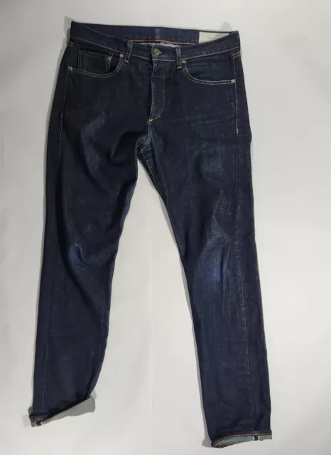 Rag & Bone Fit 3 Dark Blue Selvedge Rinse Button Fly Jeans 32 Made In USA