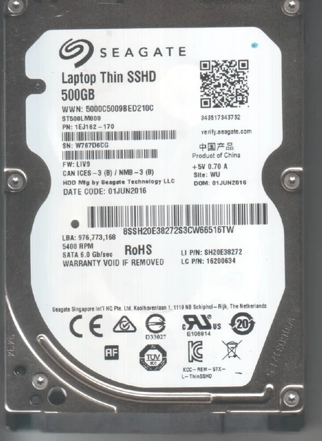 Disque dur interne 500 Go Seagate Laptop Thin SSHD