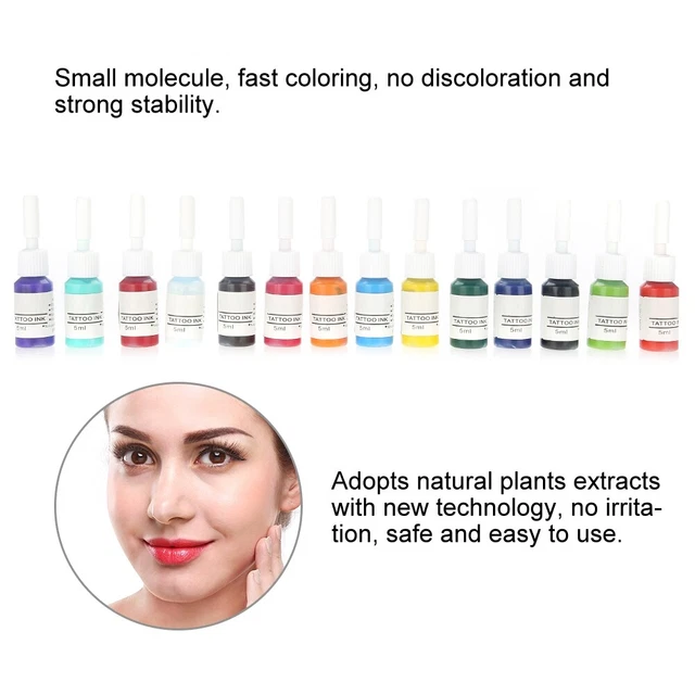 Bottiglia 5 ml inchiostro per tatuaggi piante naturali vernice corpo di lunga durata pigmento semi pern GF0