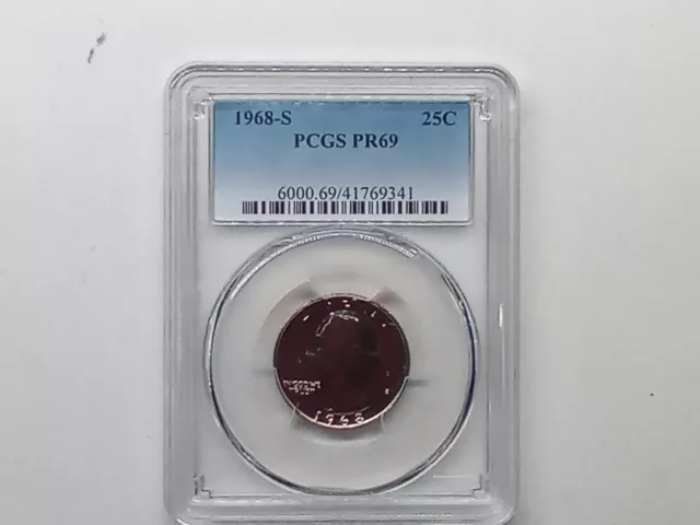 1968-S 25C Pcgs Pr69Dcam Super Tough Top Registry Proof Deep Cameo Quarter Coin