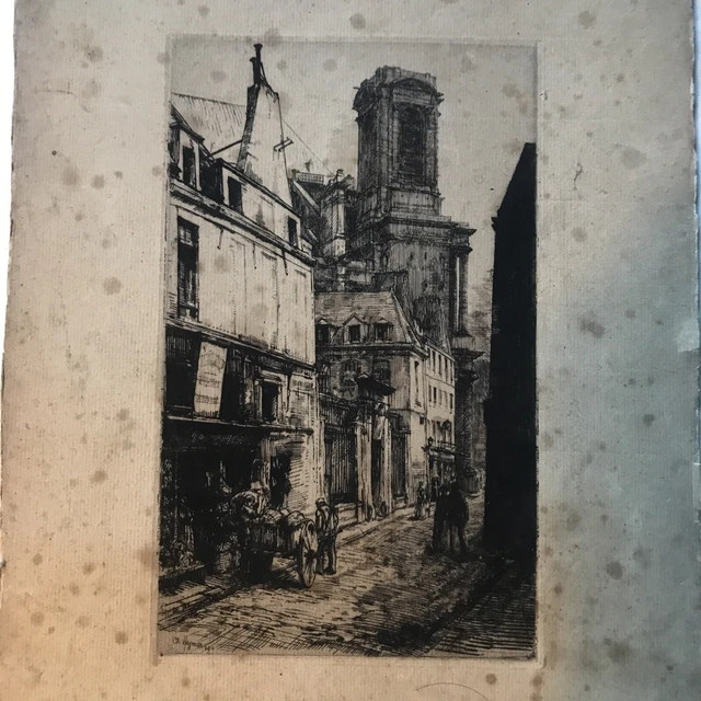 Gravure Originale Maurice Achener - Vue De Vérone (Italie), 1911, Eau-forte, Bon état