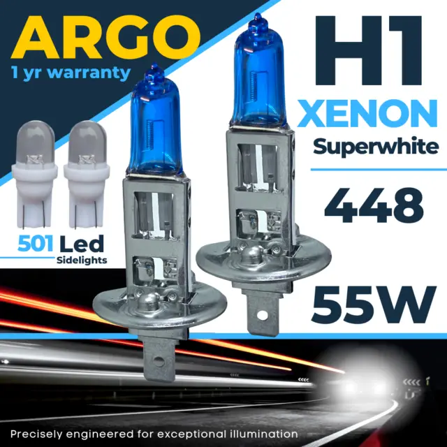 H1 55w Xénon Halogène Super Blanc Phare Auto Ampoules 448 Hid 501 LED Côté Léger