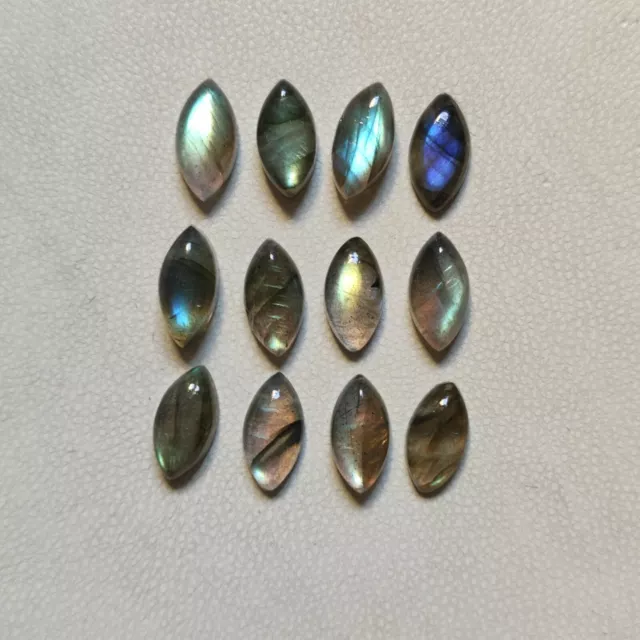 12X6 MM Marquise Shape Flashy Labradorite Flatback Cabochon Loose Gemstone GV7-5