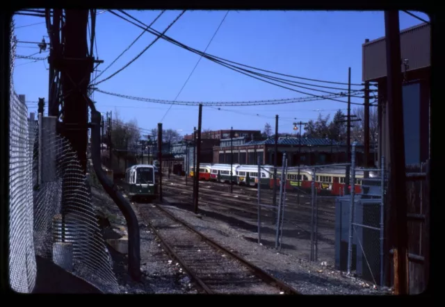 Trolley Slide - Boston MBTA #3495 LRV Train 1979 Cleveland Circle Car House