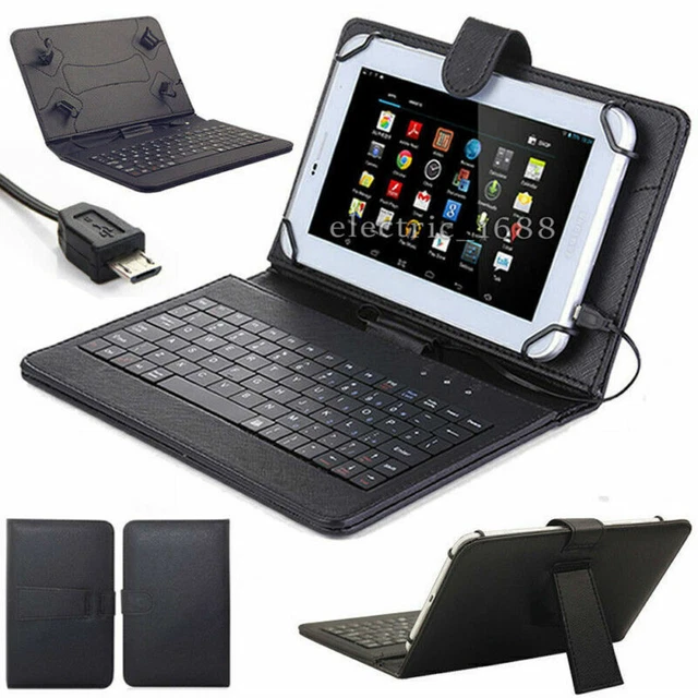 Universal USB Keyboard Tablet Leather Cover Case Shell For Galaxy Lenovo Huawei