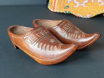Old Carved Wooden Miniature Shoes from Holland …beautiful collection & display i