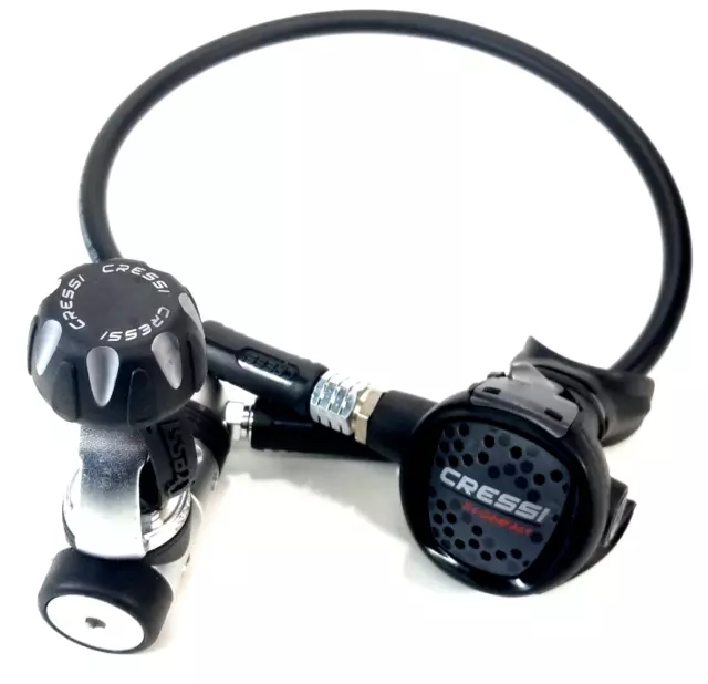 Cressi XS Compact Scuba Dive Regulator Set Yoke 1st Stage, Piston 2nd