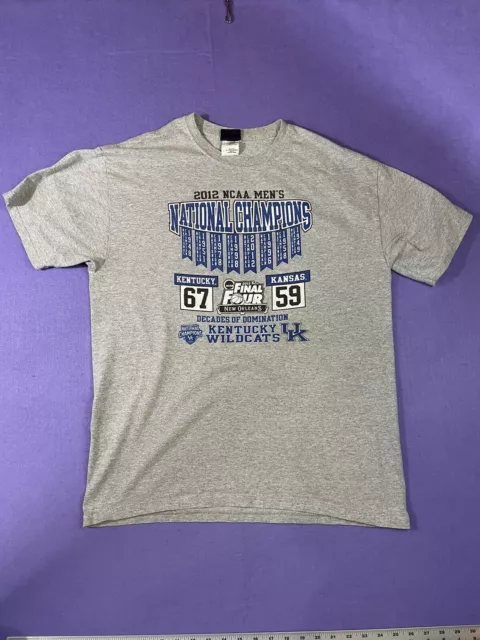 2012 University of Kentucky Wildcats NCAA National Champions t shirt sz L Gray