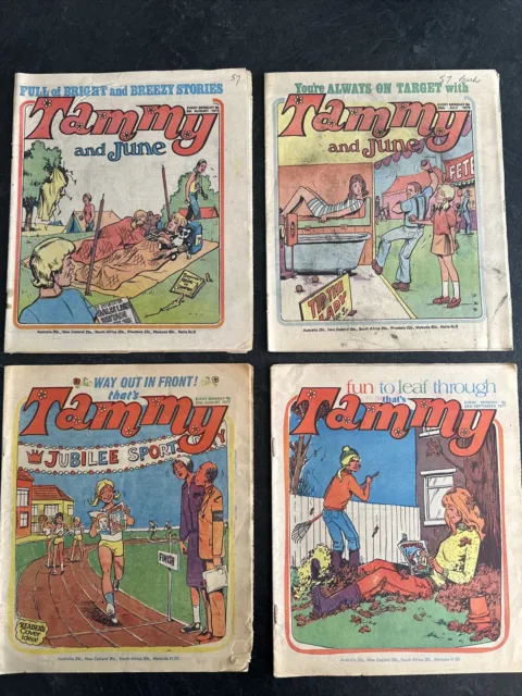4 X Tammy  and June Girls vintage Comics  1975 Jubilee 1977 David Cassidy