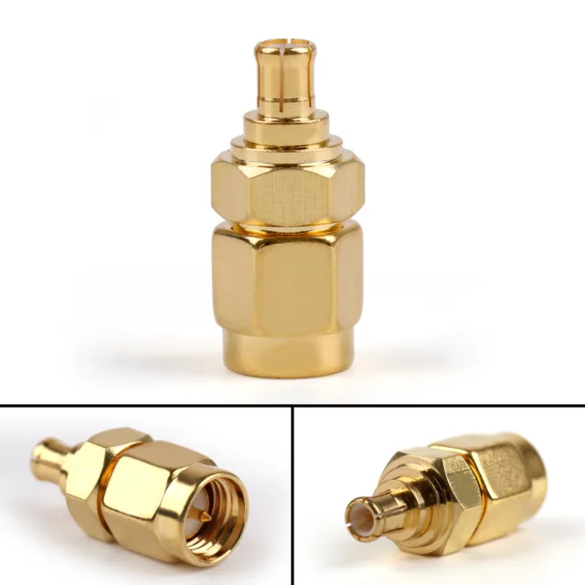 10x RF Adapter SMA Male Plug to MCX Male Gold-Plated RF Coax Adapter Connector.