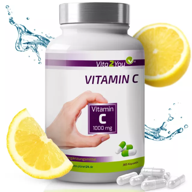 Vita2You Vitamin C 1000mg - 365 Kapseln - Jahrespackung - hochdosiert