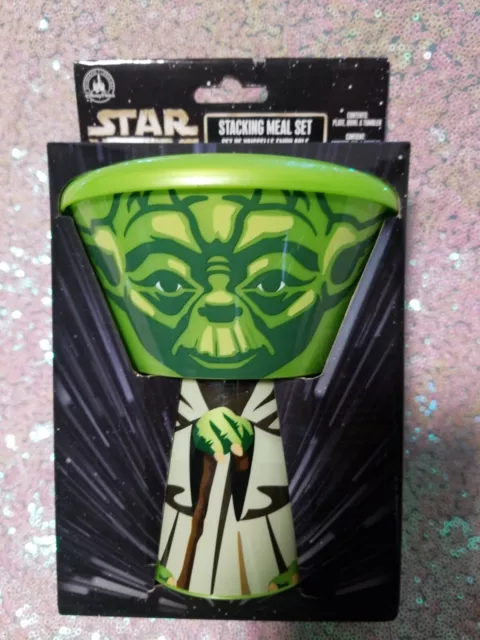Disney Parks Exclusive Star Wars YODA Stacking Meal Set Bowl/Plate/Cup - New!