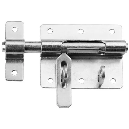 Verrou de box - avec porte-cadenas - zingué blanc - pêne 10 mm BOURG INDUSTRIES