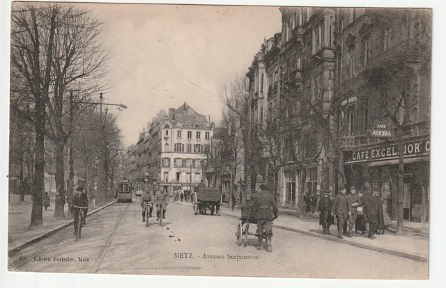 METZ - Moselle - CPA 57 - Rues - Avenue Serpenoise - Café Excelsior