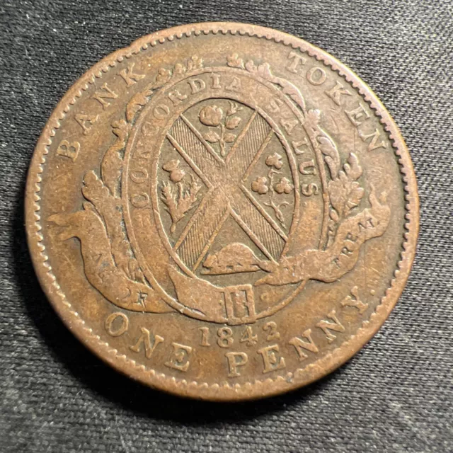 1842 Canada One Penny Bank Token Bank of Montreal Z1047