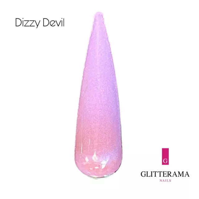 DIZZY DEVIL Coloured acrylic powder Glitterama Nails purple lilac pastel summer