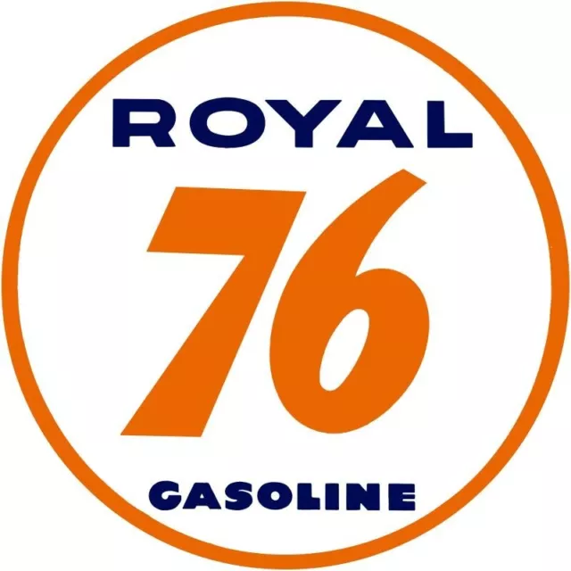 Union 76, Royal 76 Gasoline NEW Sign: 28" Dia. Round AMERICAN STEEL