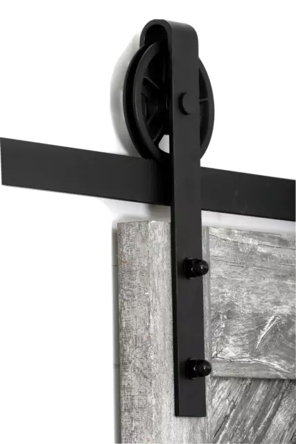 6.6FT Sliding Barn Door Hardware Kit Black Modern Closet Hang Style Track Rail