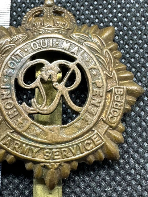 ORIGINAL WW2 BRITISH Royal Army Service Corps RASC GVI Kings Crown Cap ...