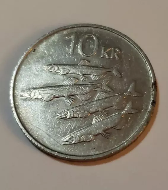 1987 Norway 10 Kronur Capelins Fish Coin