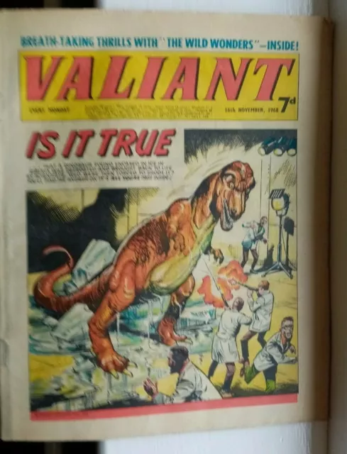 "Valiant " Comic 1968 Classic Vintage Uk Comic Best For Comic Strips!