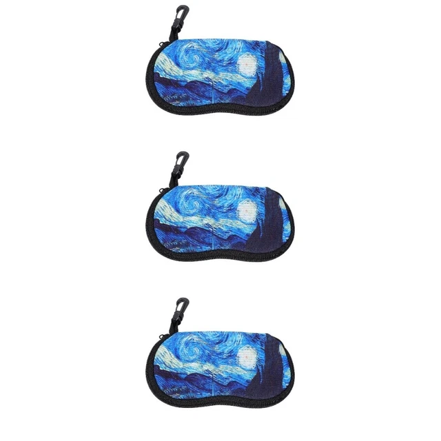 Set 3 Glasses Container Hard Eva Shell Zipper Case Eyeglasses Travel Bag