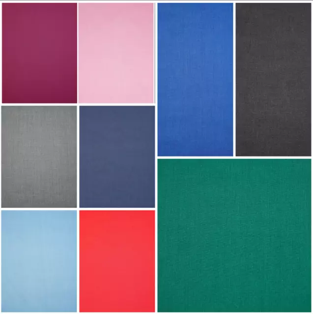 Plain Polycotton Sheeting Fabric Lining Dress Craft Fabric 92" Wide Poly Cotton