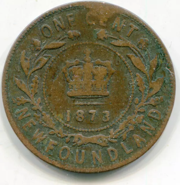 Newfoundland Large Cent 1873  lotfeb2940