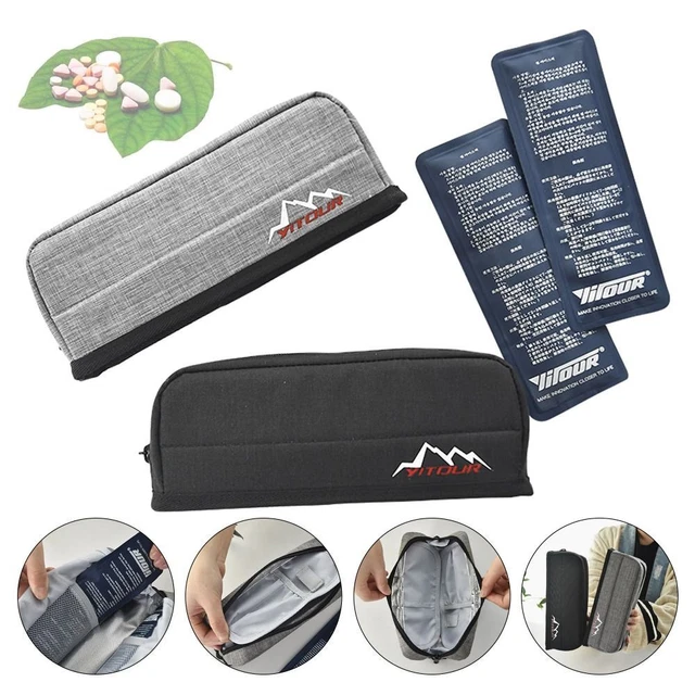 Bolsa de enfriamiento de insulina con aislamiento térmico estuche de viaje enfriador Medicla protector de píldoras
