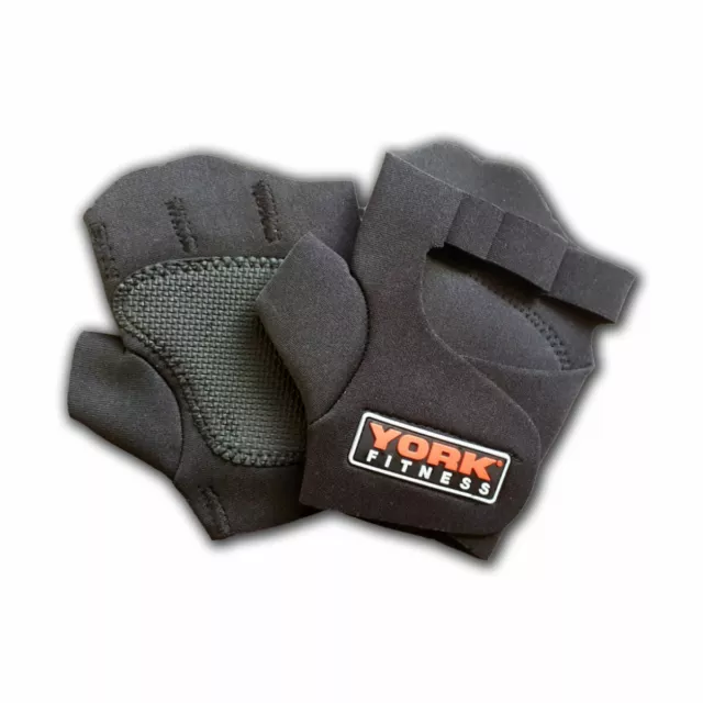 York Fitness Gym Gloves Weight Lifting Exercise Workout Neoprene Padded Palms