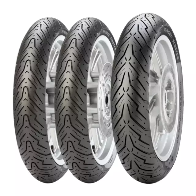 Bereifung Set Dreifach Pirelli angel scooter 100/90-10 piaggio ape 50 Fl