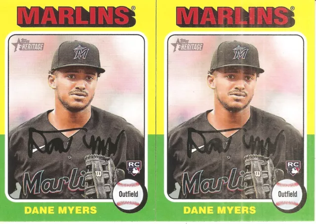 2 Card 2024 Topps Heritage Dane Myers Rookie Baseball Card Lot #412