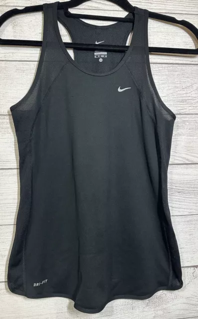 Women’s Nike Dri Fit XS Black Tank Top Razorback Running Athletic Logo