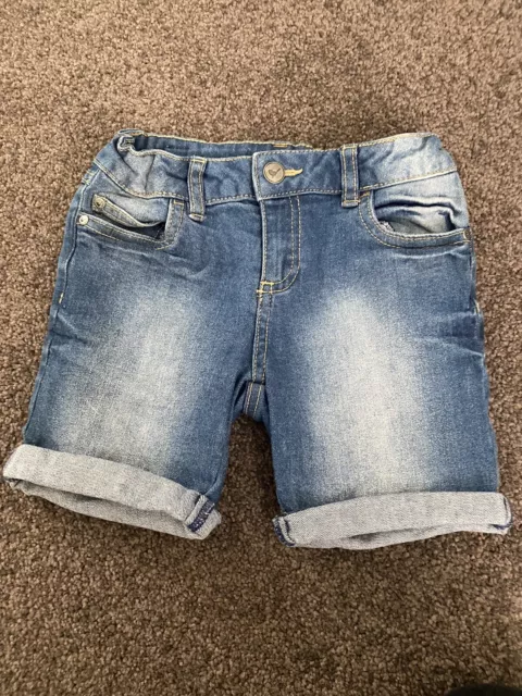 Size 5 girls blue denim adjustable waist shorts Target