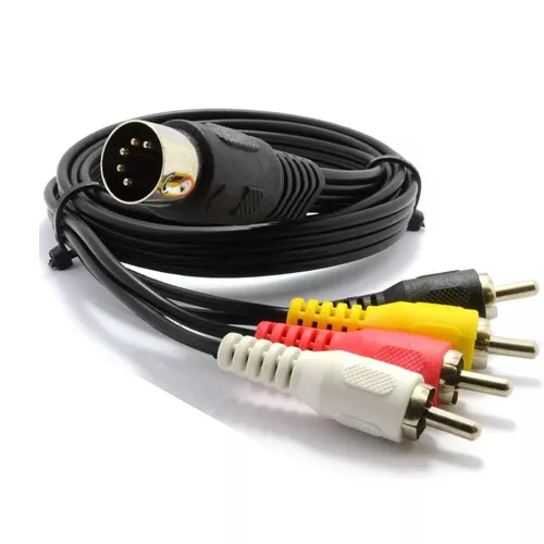 5FT TV AV Audio Video DIN RCA Cable For Commodore 64 Atari TI-99/4A Spectravideo